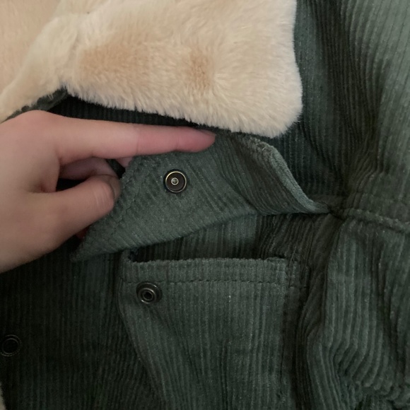 Sherpa Lined Green Corduroy Jacket - Picture 4 of 6